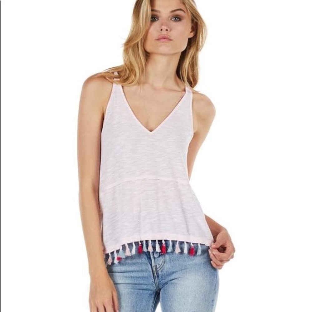 Michael Stars Trapeze Tassel Tank (light pink)